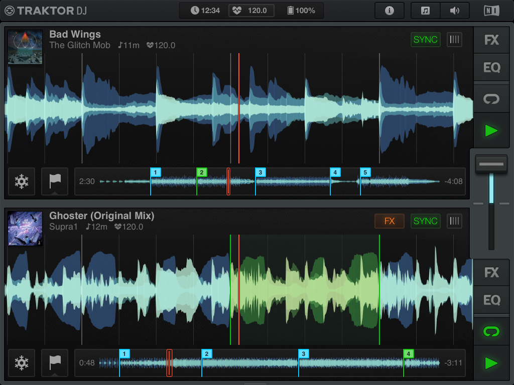 Traktor DJ - Waveform display