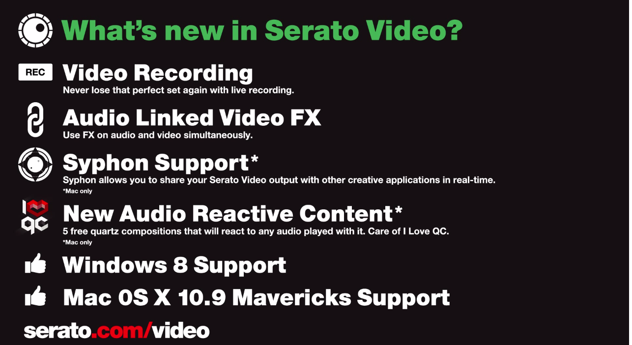 With the latest version of Serato DJ 1.6.1, Serato Video gets updated and introduces a host of new features for video DJs.