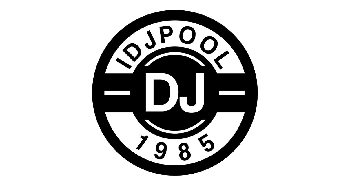 Vinyl record style logo on white background for IDJ Pool