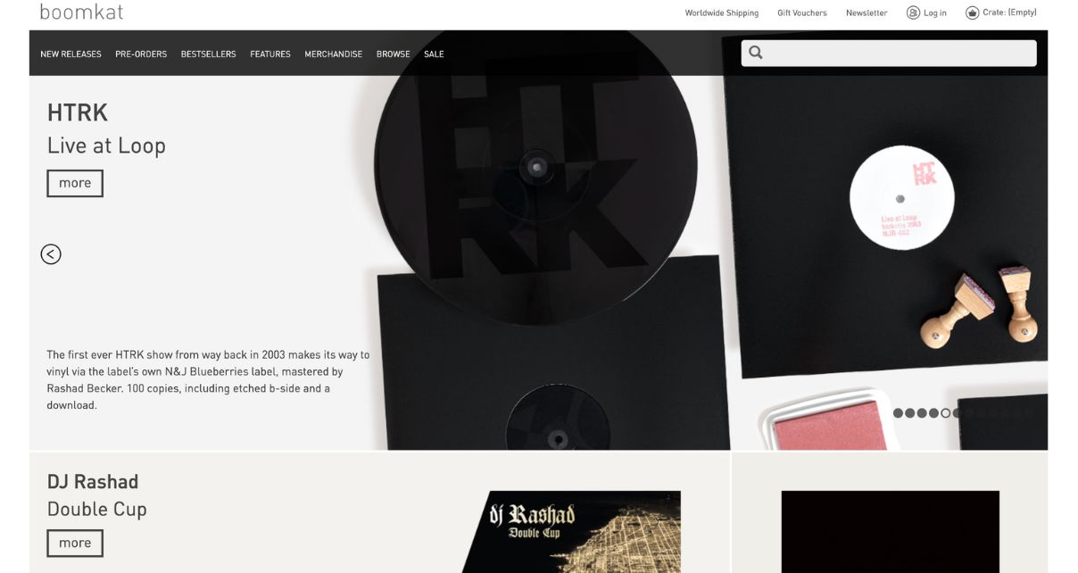 Front page of Boomkat