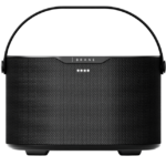 A black Brane X portable speaker on a transparent background.