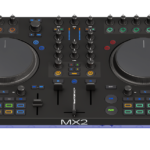 Front angled view of a Native Instruments MX2 DJ controller against a transparent background.