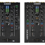 Allen & Heath Xone:24C & Xone:24 Mixers Two black Allen & Heath DJ mixers side by side on a transparent background. The one on the left is a Xone:24 and the one on the right is a Xone:24C.