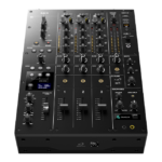 An angled AlphaTheta DJM-V5 DJ mixer against a transparent background.